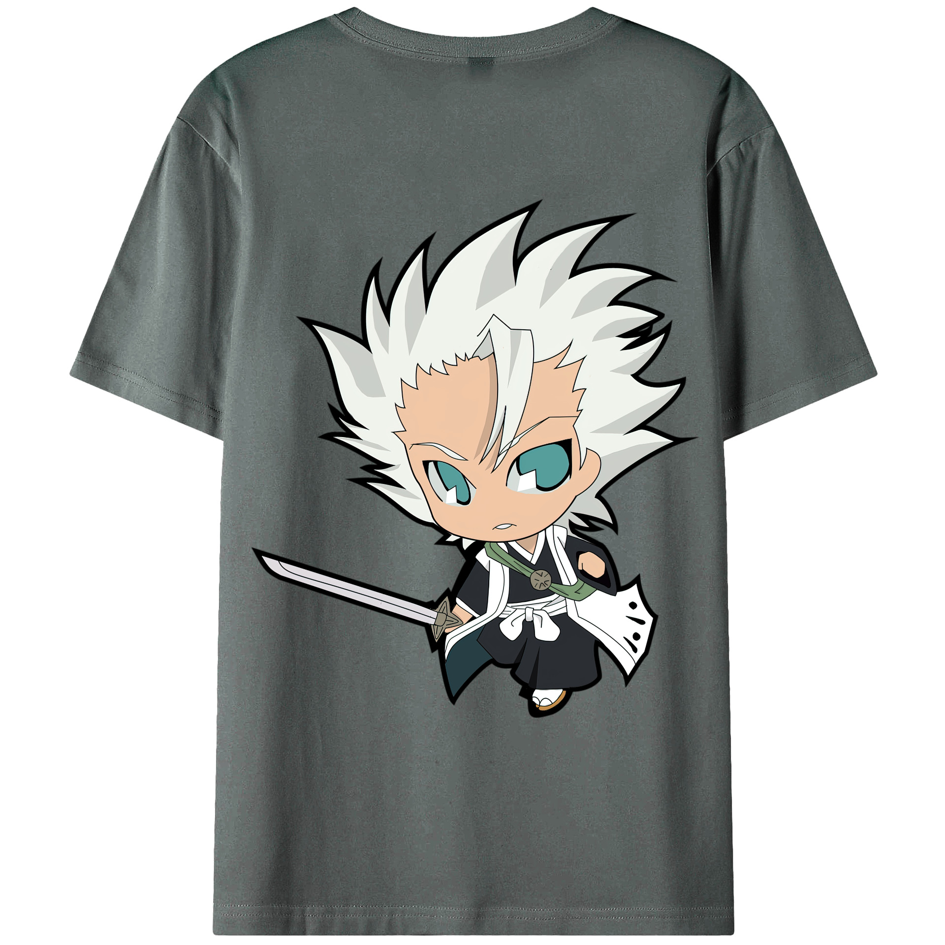 （画像用） ブリーチ 日番谷冬獅郎（ひつがや とうしろう） BLEACH Hitsugaya Toushirou 綿100％ メンズ半袖Tシャツ（バックプリント） 通気性